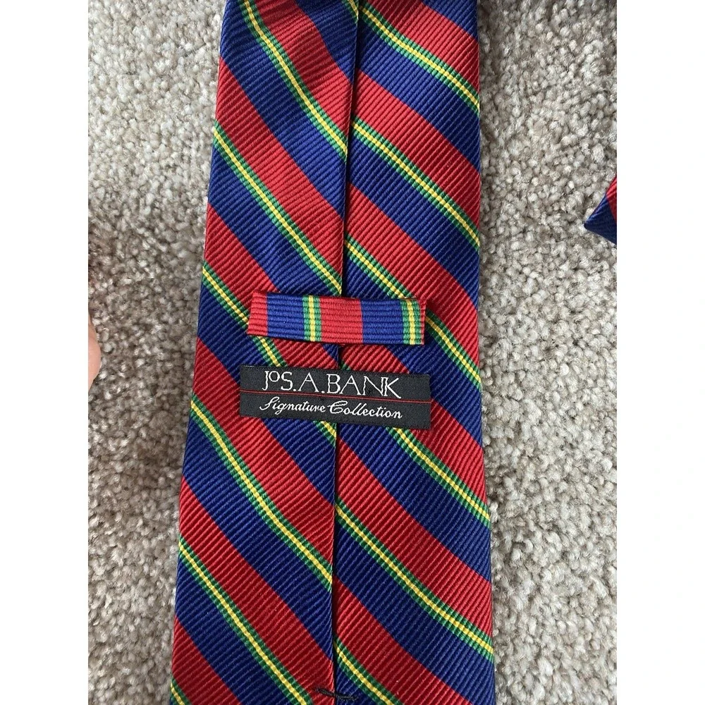 Lot Of 3 Jos A Bank 100% Silk Mens Ties Preppy Business Striped/Geometric/Aztec